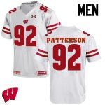 Men's Wisconsin Badgers NCAA #92 Jeremy Patterson White Authentic Under Armour Stitched College Football Jersey QB31A83FM